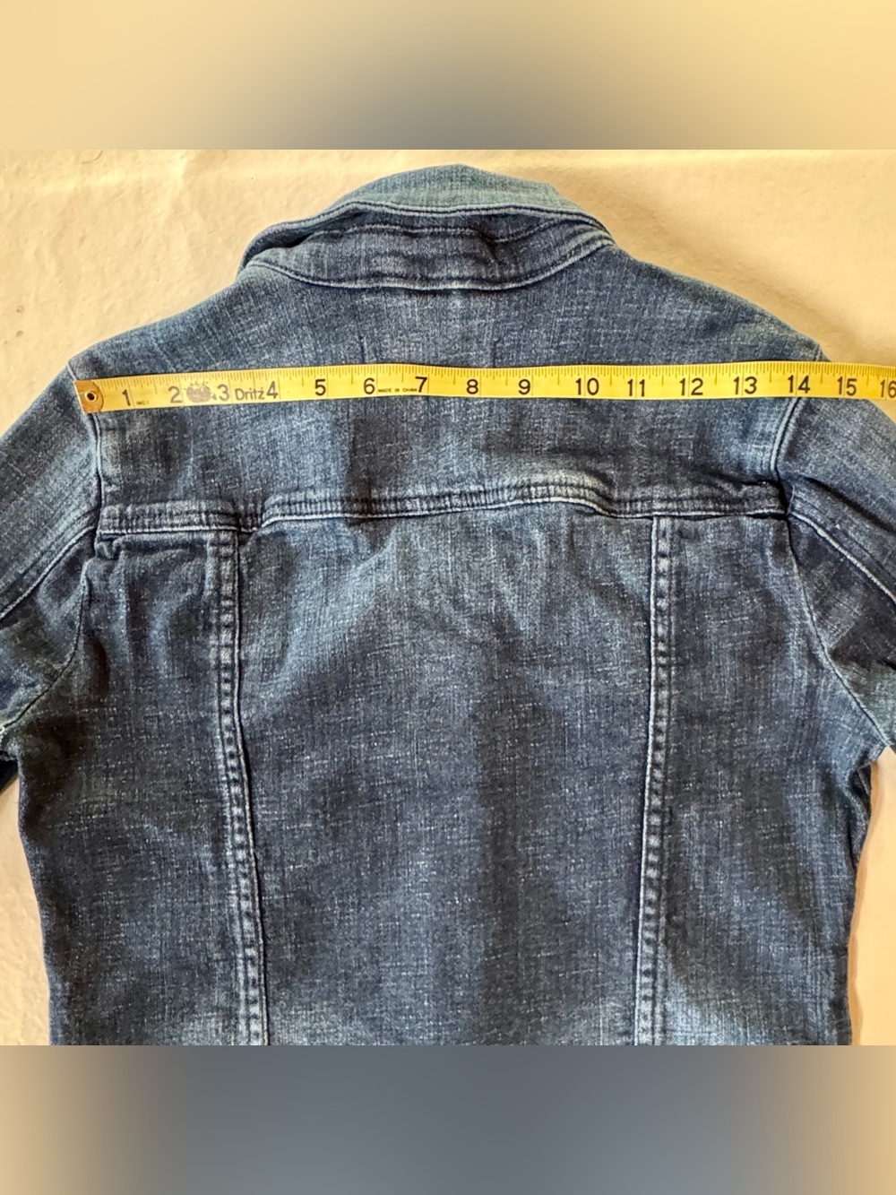 Pistola Blue Distressed Denim Button-Up Trucker Cropped Jean Jacket P5045N1 (M) - Picture 15 of 17